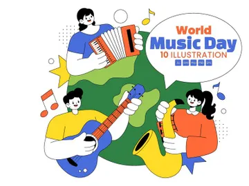 10 World Music Day Illustration preview picture