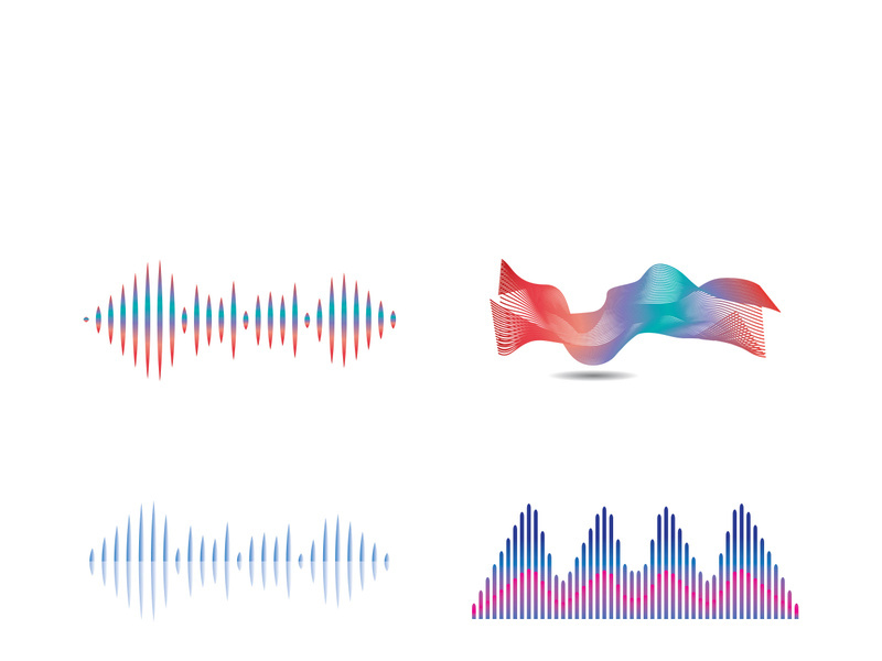 Sound waves set vector illustration icon design