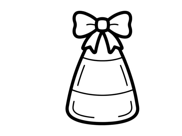 Ícone de milho doce com um laço. Gráfico de guloseima de Halloween para projetos de design sazonal.