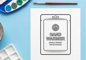 Single packet air-activated hand warmer for cold weather outdoor activities and travel