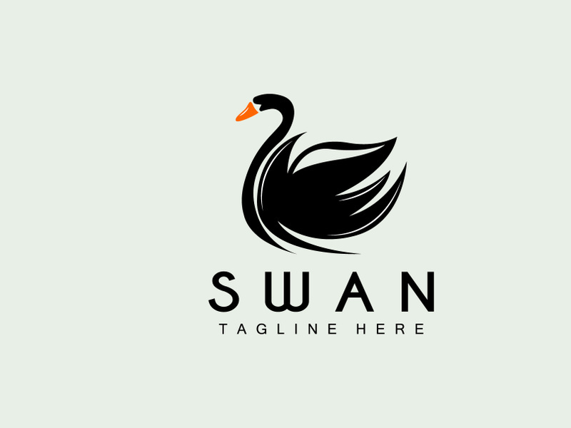 Swan Logo, Bird Animal Design, Duck Logo, Product Brand Label Vector