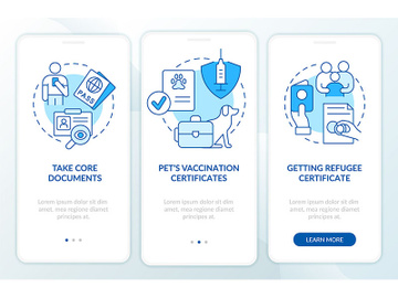 Belongings and documents blue onboarding mobile app screen preview picture