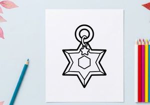 Jewish Star of David pendant on silver chain. Minimalist religious symbol necklace for faith and heritage jewelry design.