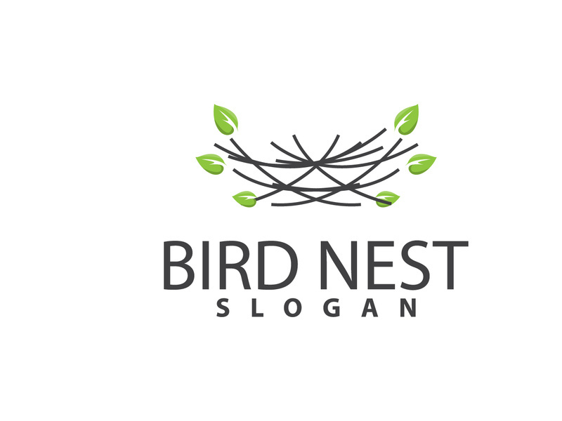 Bird Nest Logo, Bird House Shelter Vector