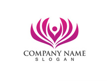 People yoga health in lotus flower logo