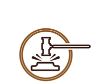 Judge hammer logo and symbol vector