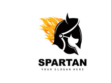 Spartan Logo,Vector Viking, Barbarian, War Helmet Design, Product Brand Illustration
