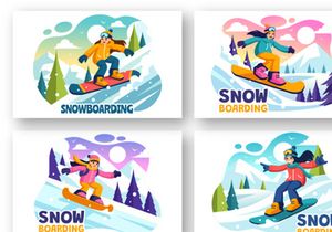 10 Snowboarding Illustration