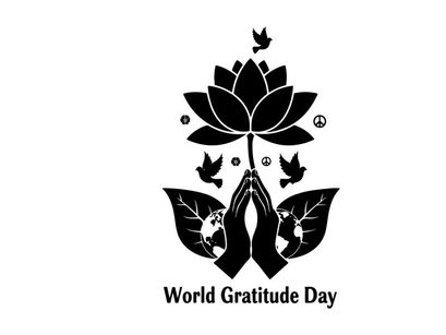 ilustração vetorial de lótus paz dia da gratidão mundial