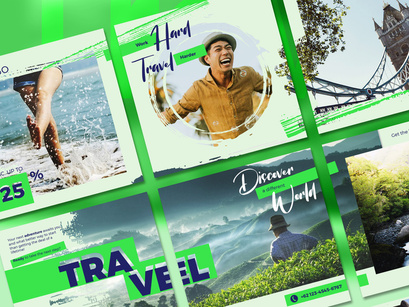 Travel Social Media Post - green color theme