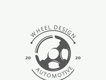 Steering wheel logo automotive car design garage auto repair workshop illustration