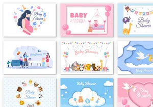 25 Baby Shower Little Boy or Girl Illustration