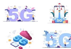 15 5G Network Wireless Technology Smartphone Vector