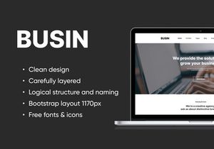 Landing Page PSD Figma Template "Busin One"