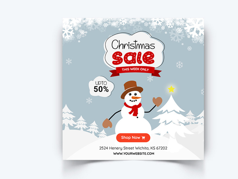 Christmas Sale Social Media Posts Template (AI)