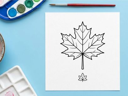Ilustración detallada de hoja de arce para proyectos de naturaleza y botánica. Dibujo artístico de hoja para diseño y uso educativo.