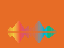 Sound waves logo background modern music vector image
