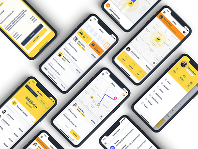 Taxi Driver Booking UI Kit for SKETCH