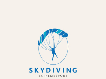 Skydiving logo sport high adventure Inspiration Silhouette Paragliding Template preview picture