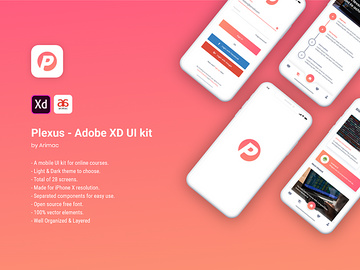 Plexus - Free Adobe XD UI kit preview picture