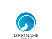 Wave beach vector illustration design logo