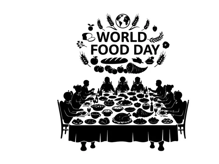 world food day banquet flat design vector illustration