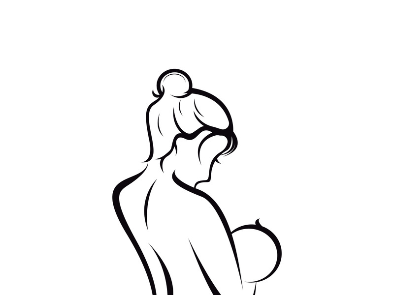 Beauty Lactating Mom Baby logo illustration