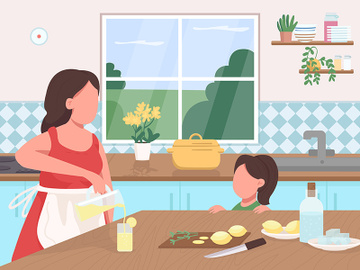 Make lemonade at home flat color vector illustration preview picture