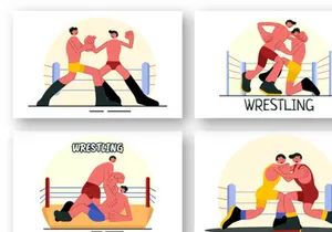 9 Wrestling Sport Illustration