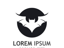 creative night bat silhouette logo.