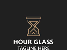 Hourglass logo ancient vintage style object design template flat vector
