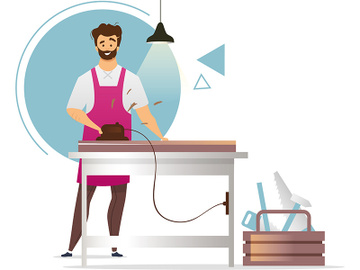 Woodworker flat color vector illustration preview picture