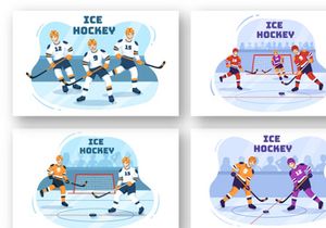 17 Hockey Player Sport Illustration