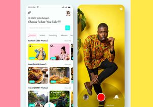 Sharing Stock Images, Videos and Music mobile app UI Kit