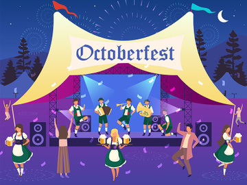 Oktoberfest flat vector illustration preview picture