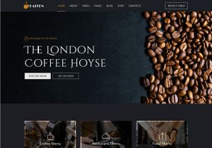 Coffee shop landing page