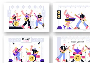 8 Live Music Event Illustration