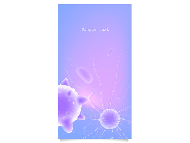 Microbe 3d color vector background with text space