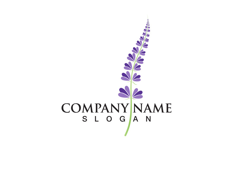 Fresh Lavender flower logo vector flat