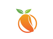Mango in flat style. Mango vector logo. Mango