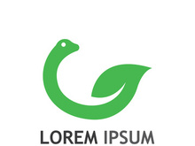 Natural green leaf logo design.