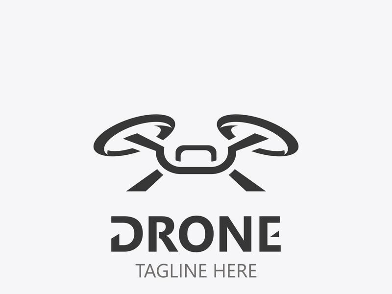 Drone aerial with camera vector template icon. logo photography drone vector. quadcopter flat style illustration