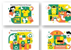 10 Recycled Material Design Illustration