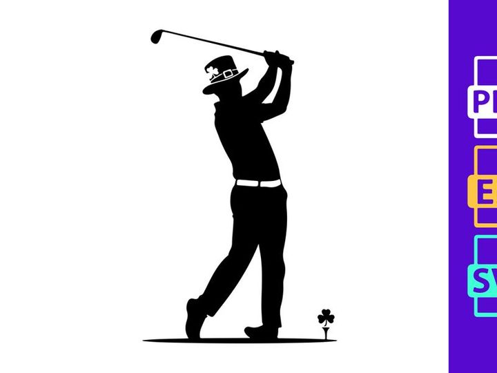 Golfer Lephrechaun Silhouette