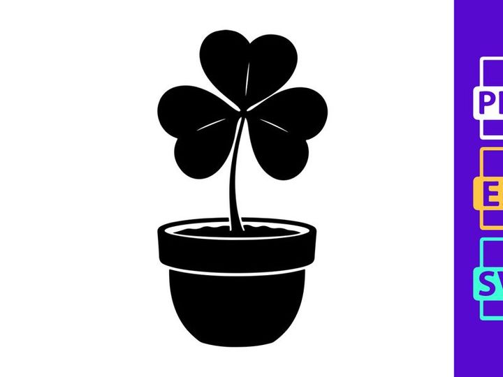 Shamrock in a Pot Silhouette