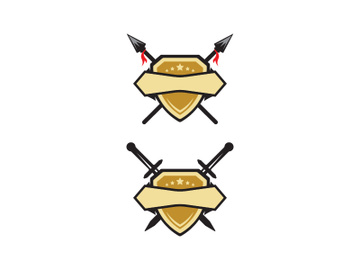 Shield Spartan helmet icon illustration design preview picture