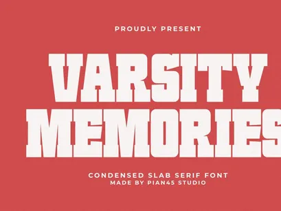 Varsity Memories - Condensed Slab Serif Font