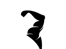 Arm muscle silhouette logo biceps icon vector illustration