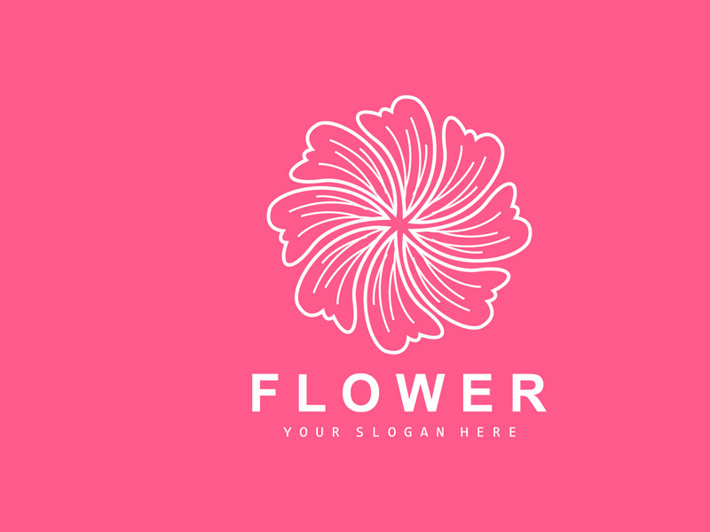 Flower Logo, Ornamental Plant Design