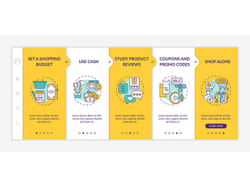 Money-saving tips for shoppers onboarding vector template preview picture